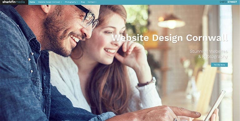 Sharkfin Media web design in Cornwall Homepage